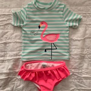 Flamingo 2-piece Swim Suit / Rashguard